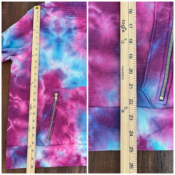 Aviator Nation Ninja Pullover Hoodie Tie Dye Unisex Size Medium Blue Purple - Picture 15 of 16